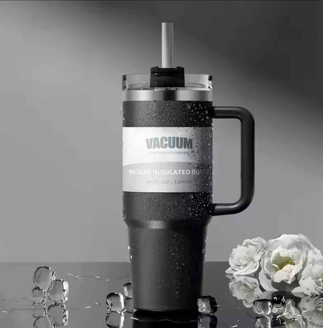 40oz car cup, 304 stainless steel straw insulated cup, ice cream cup, car water cup