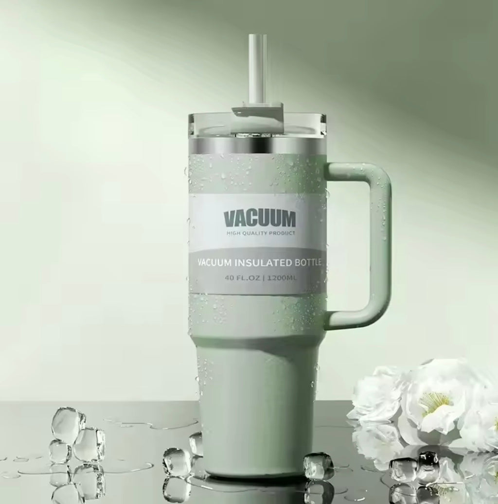 40oz car cup, 304 stainless steel straw insulated cup, ice cream cup, car water cup