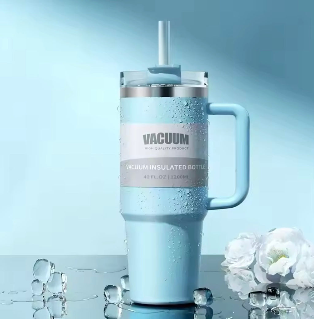 40oz car cup, 304 stainless steel straw insulated cup, ice cream cup, car water cup