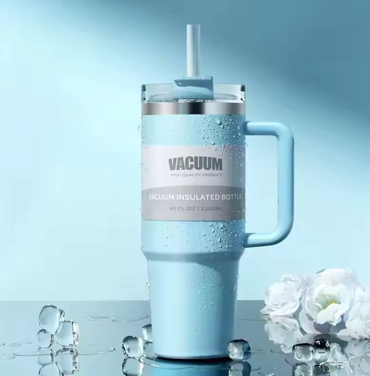 40oz car cup, 304 stainless steel straw insulated cup, ice cream cup, car water cup