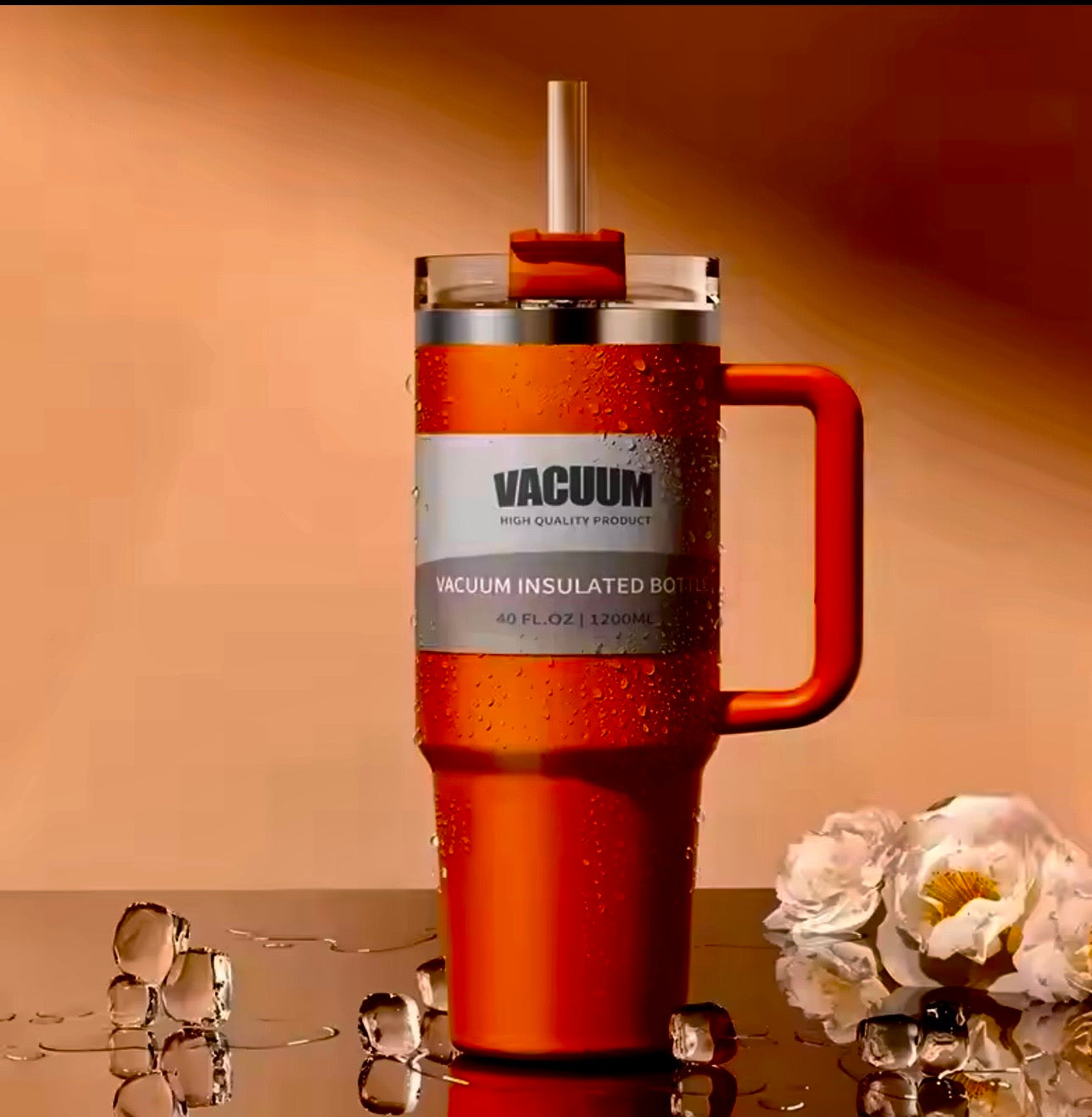 40oz car cup, 304 stainless steel straw insulated cup, ice cream cup, car water cup