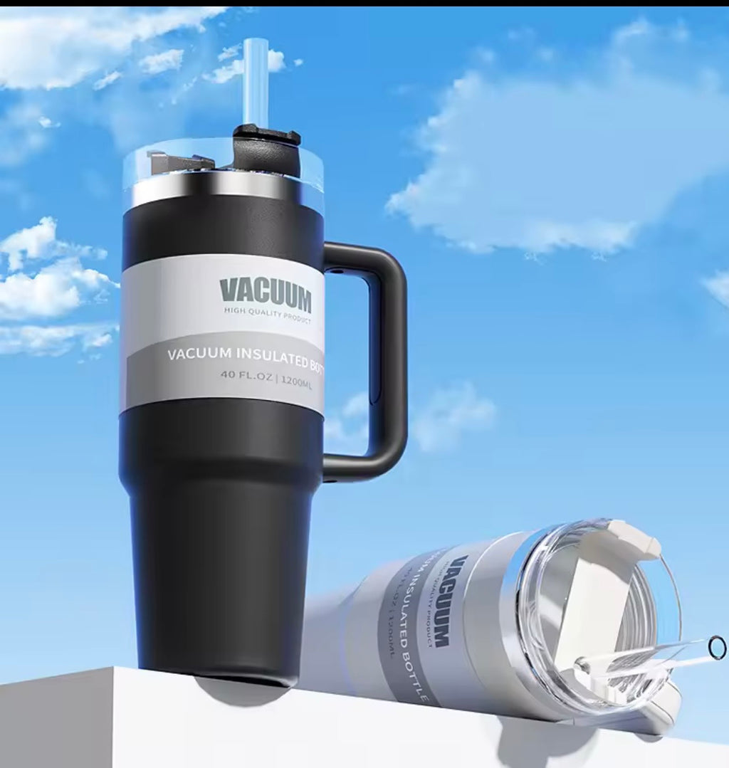 40oz car cup, 304 stainless steel straw insulated cup, ice cream cup, car water cup