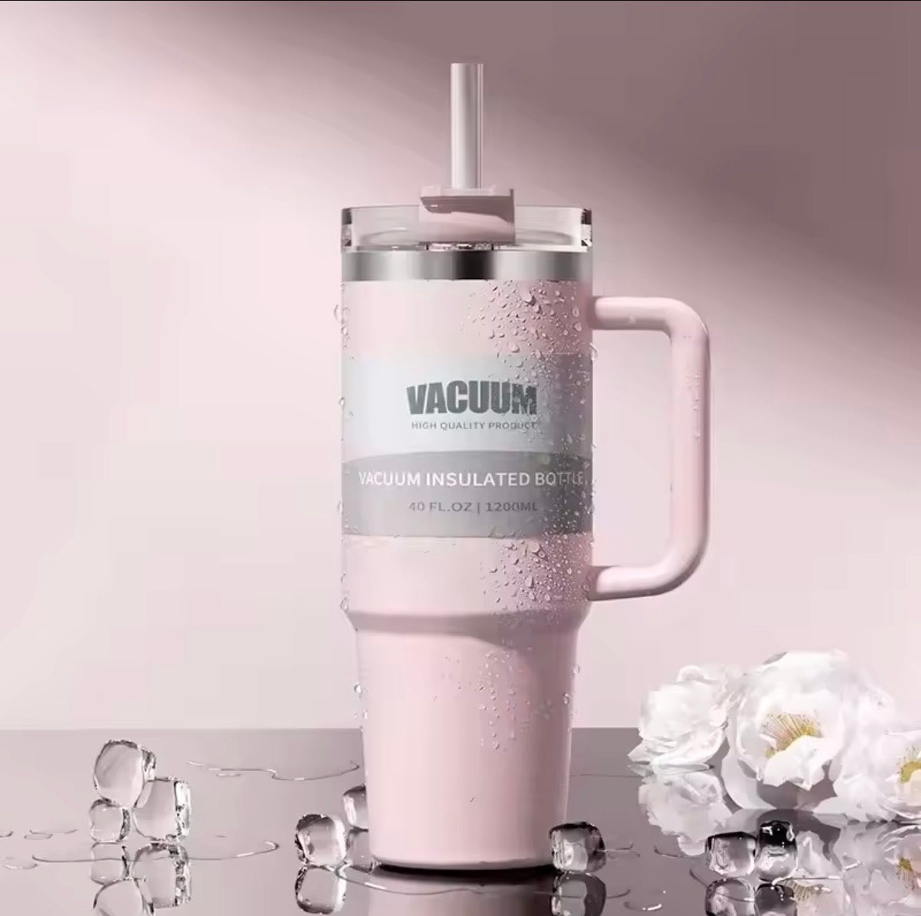 40oz car cup, 304 stainless steel straw insulated cup, ice cream cup, car water cup