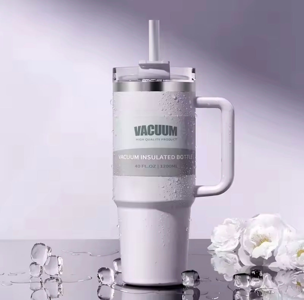 40oz car cup, 304 stainless steel straw insulated cup, ice cream cup, car water cup