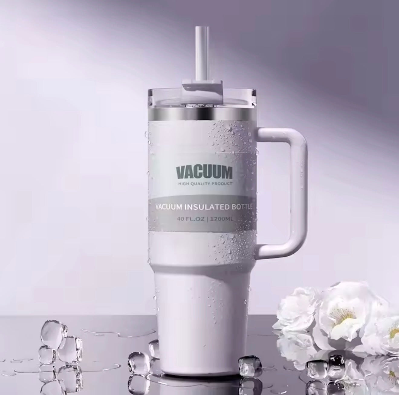 40oz car cup, 304 stainless steel straw insulated cup, ice cream cup, car water cup