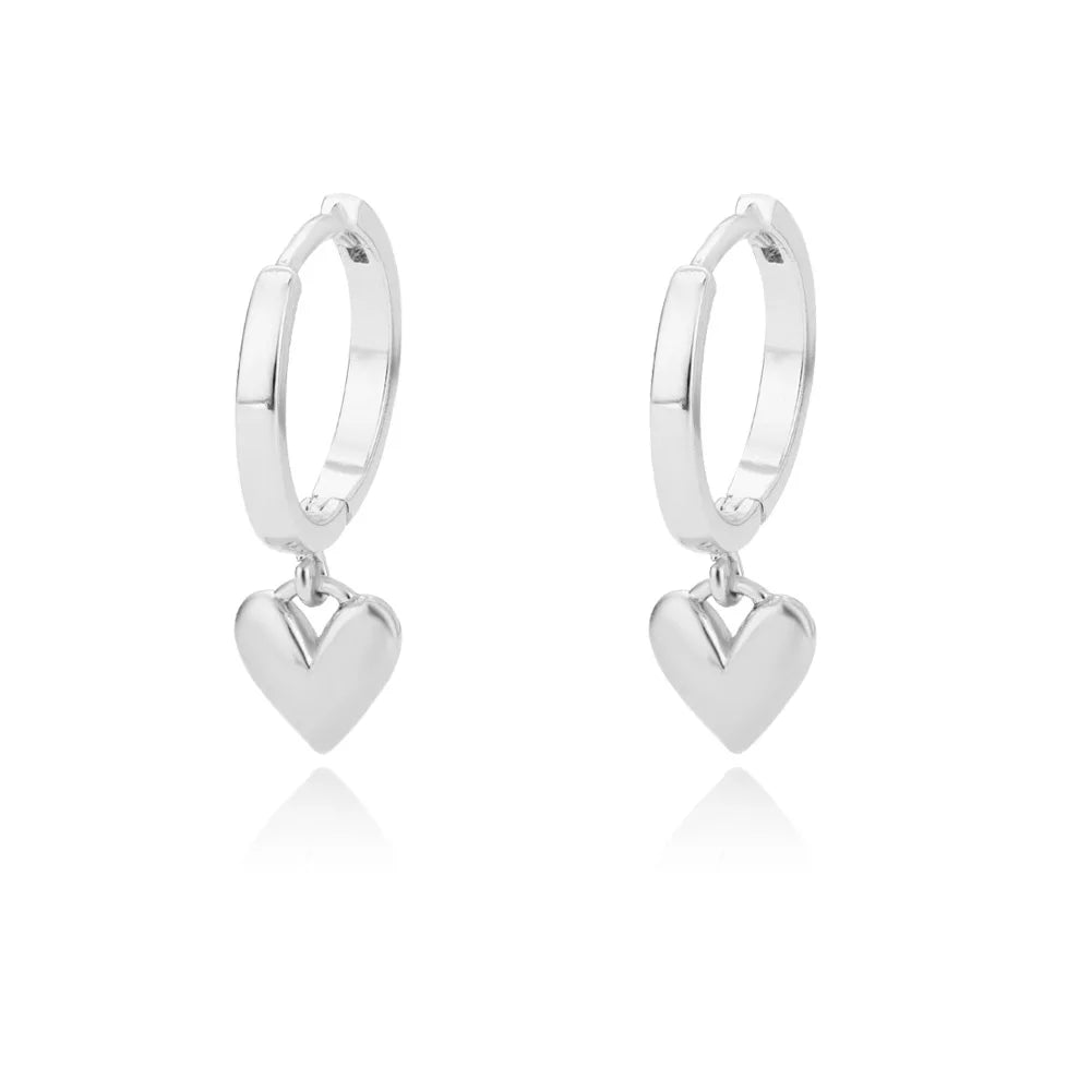 Heart Shape Gold Stainless Steel Earrings for Women – Elegant Wedding & Party Jewelry Gift 2024
