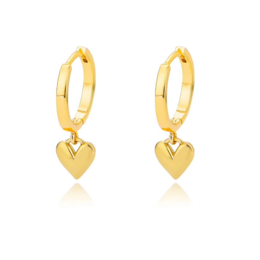 Heart Shape Gold Stainless Steel Earrings for Women – Elegant Wedding & Party Jewelry Gift 2024