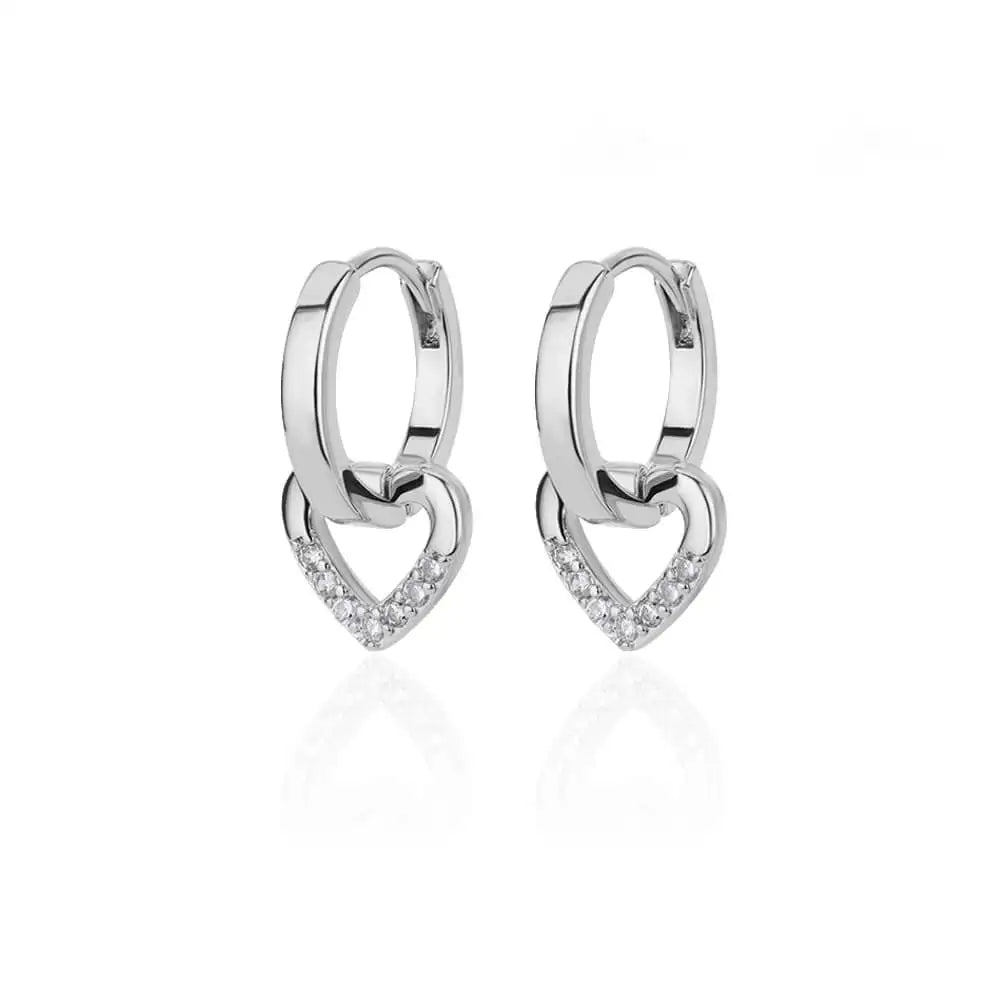 Heart Shape Gold Stainless Steel Earrings for Women – Elegant Wedding & Party Jewelry Gift 2024
