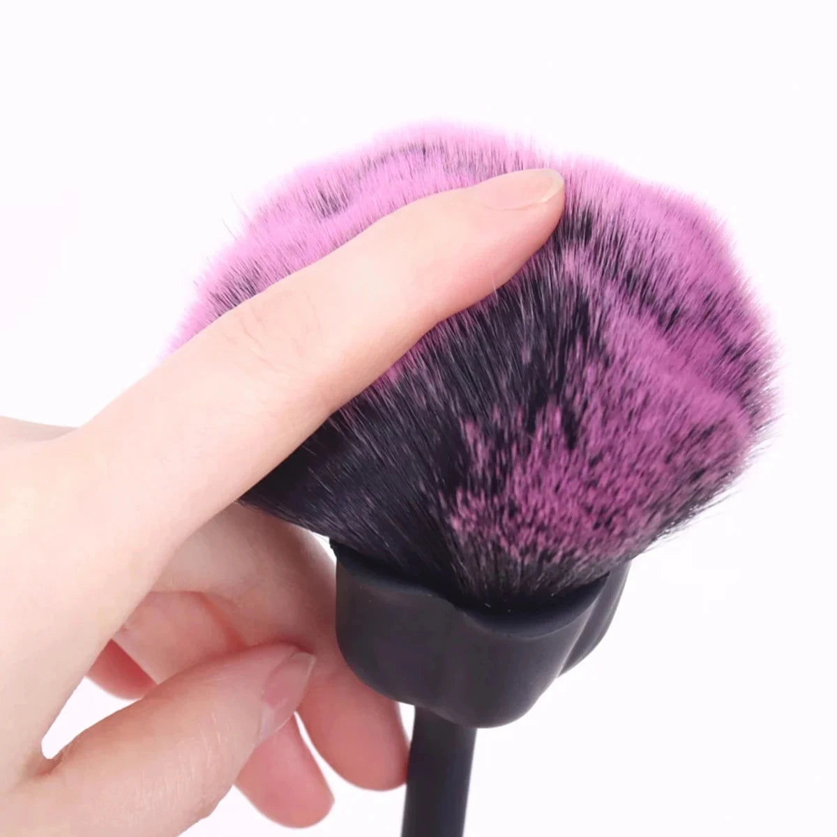 RosyTouch – Soft Rose Nail Dust Brush for Gentle Manicure Care
