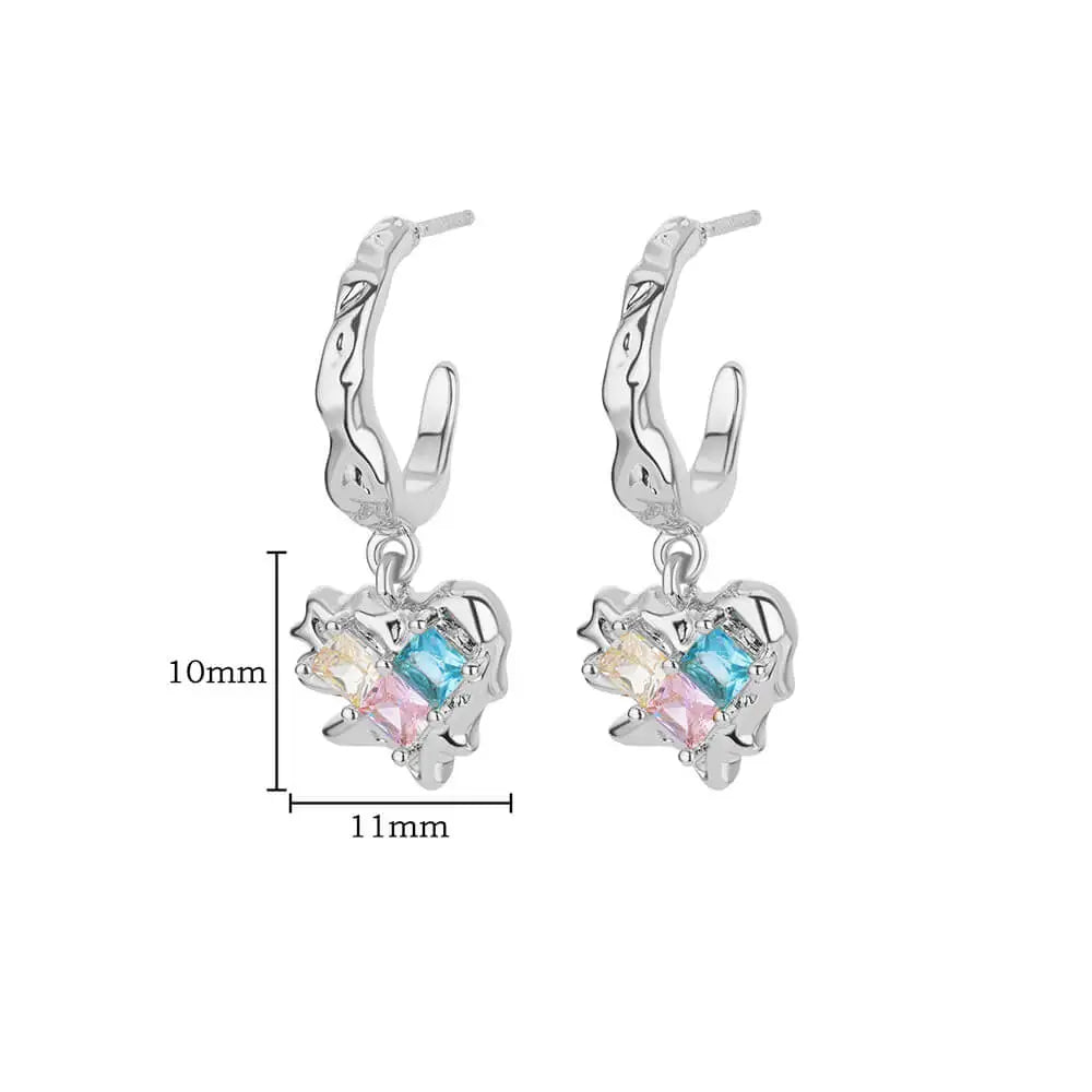 Heart Shape Gold Stainless Steel Earrings for Women – Elegant Wedding & Party Jewelry Gift 2024