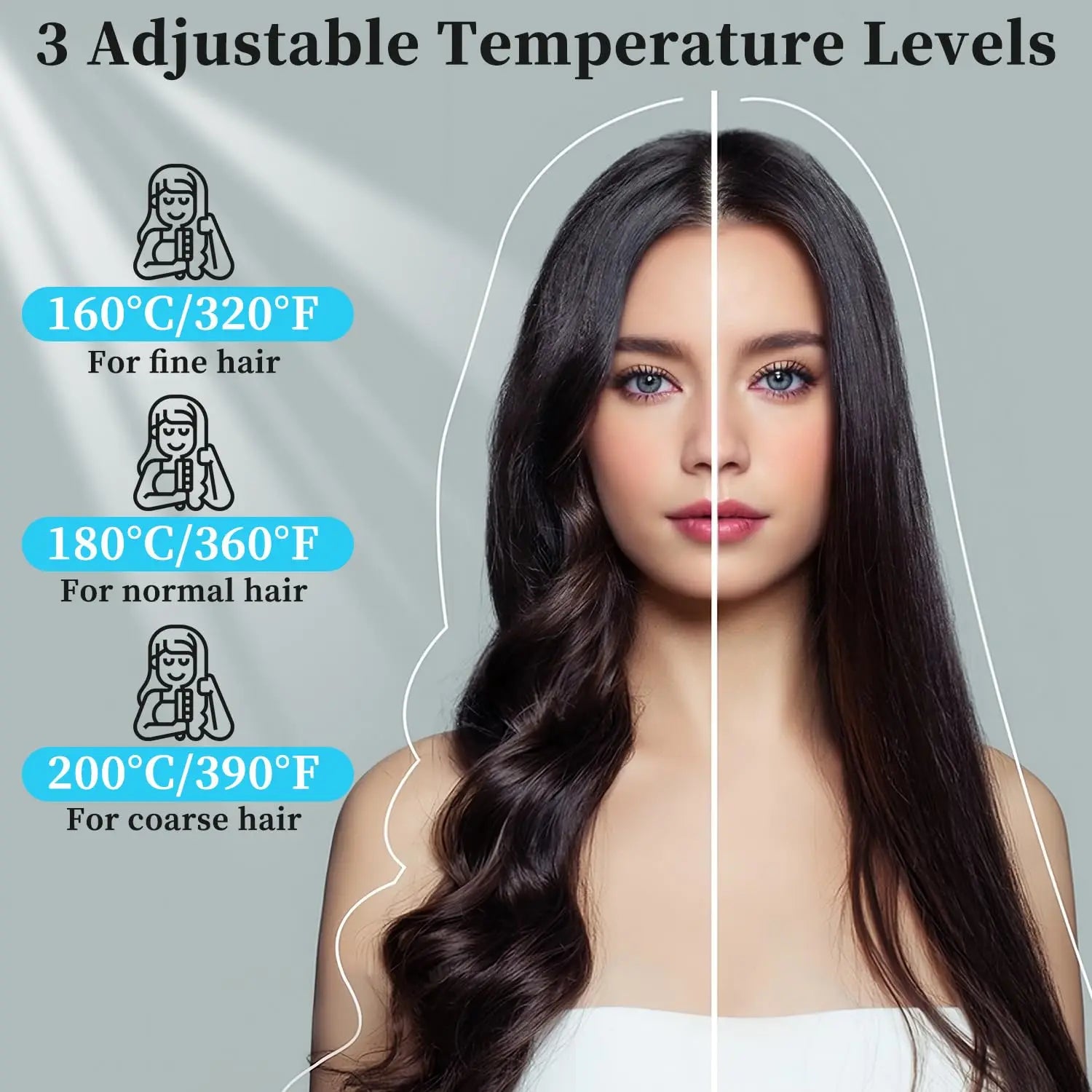 Women’s Cordless Hair Straightener Brush – LED & Ceramic