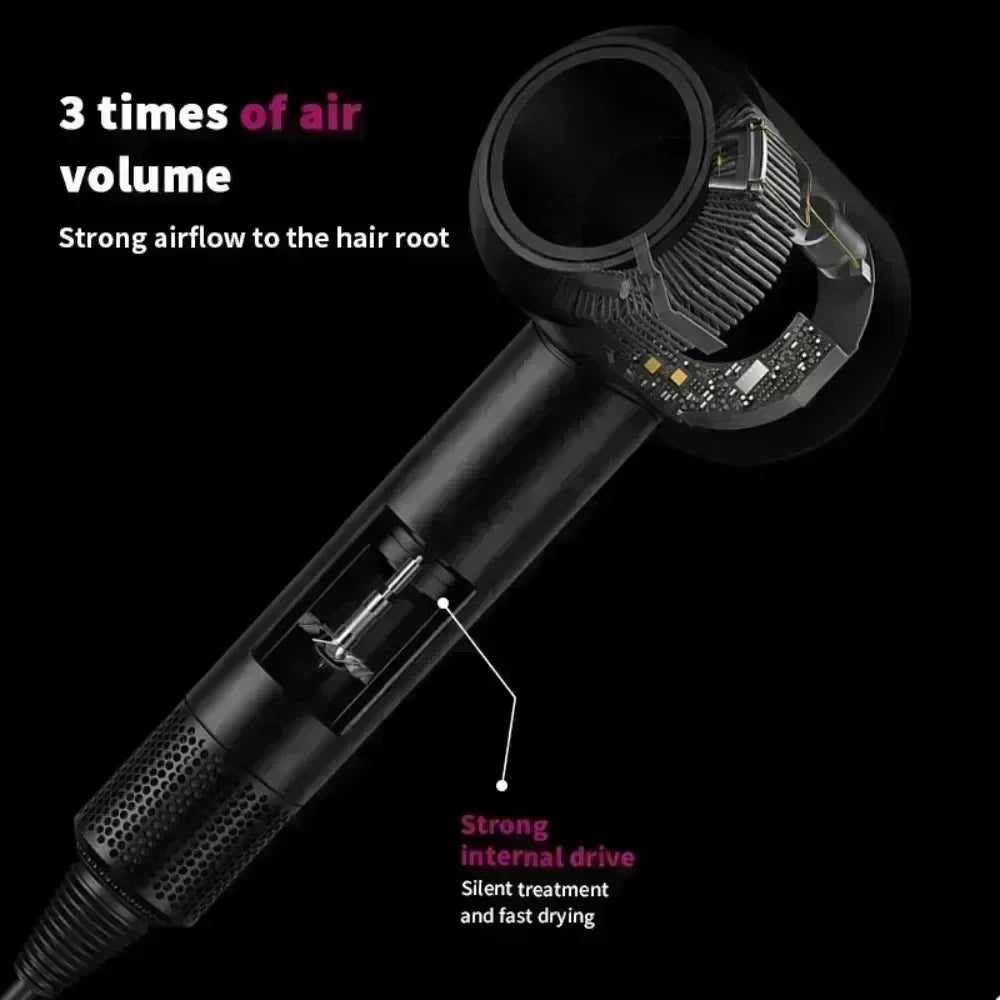 Professional Leafless Hair Dryer Portable Electric Hair Dryer Negative Ion Attachment Negative Ion Salon Tool Home Travel