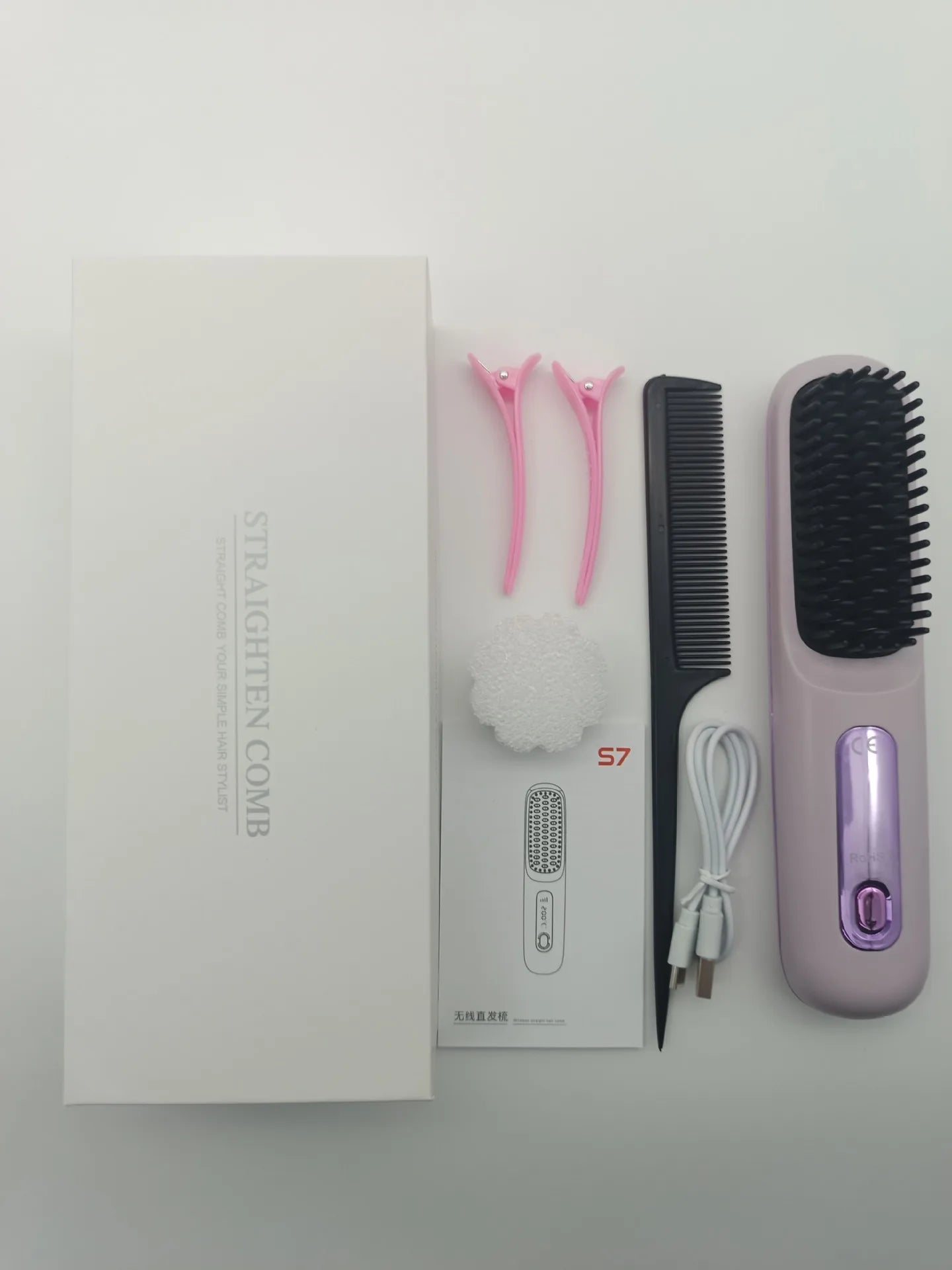 Women’s Cordless Hair Straightener Brush – LED & Ceramic