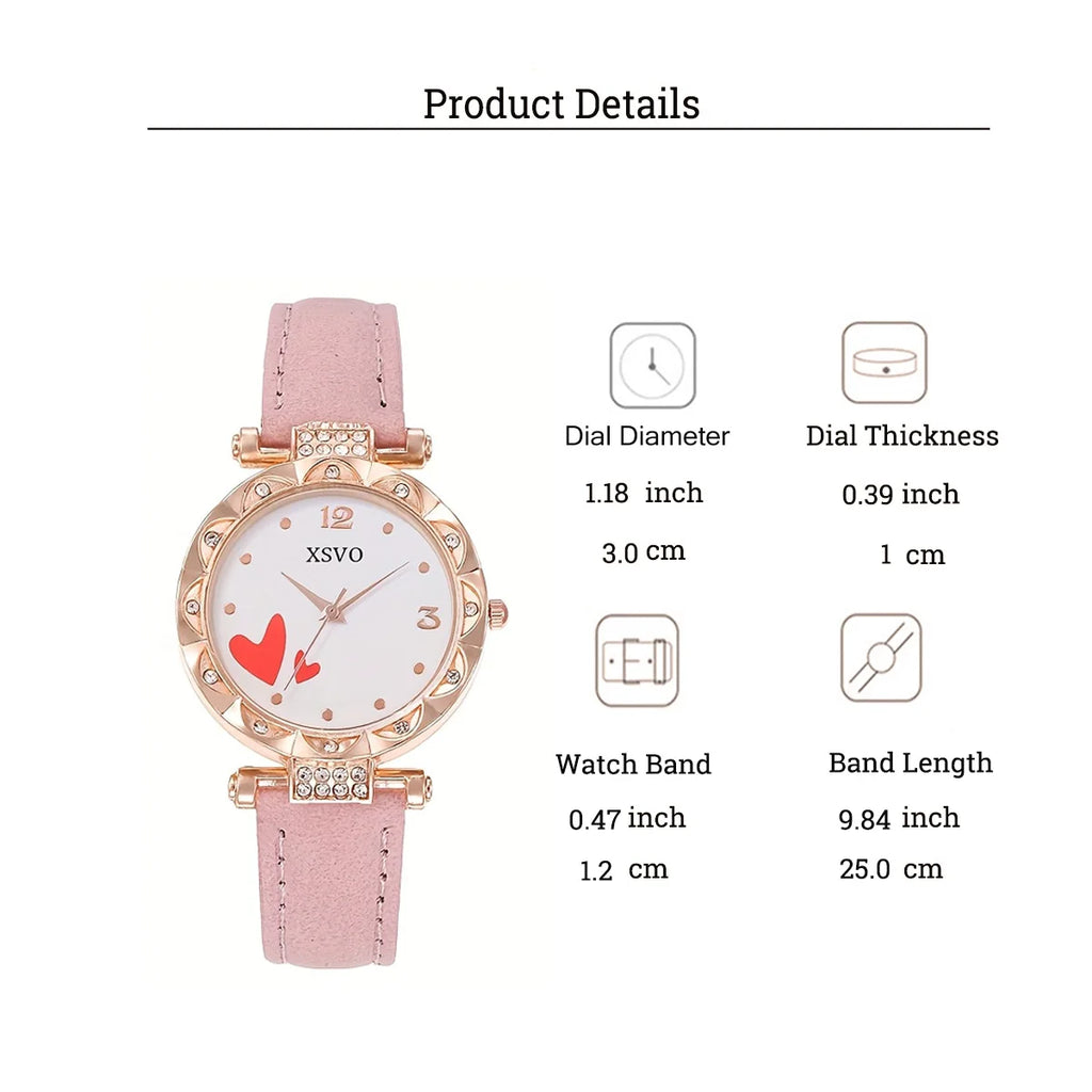 Cute Love Diamond Watch Set 💕