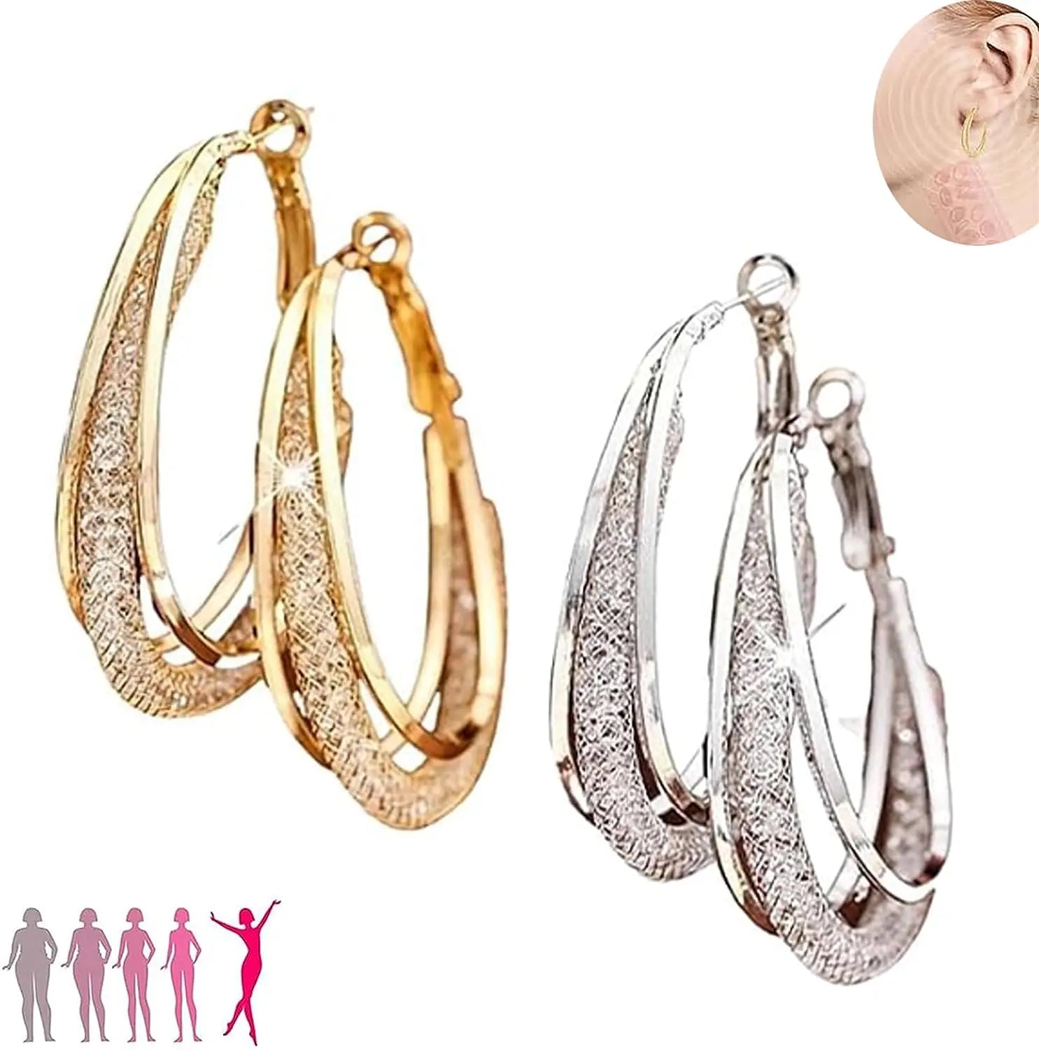 LymphCare Magnetic Slim Earrings