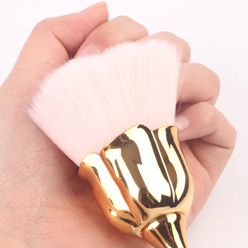 RosyTouch – Soft Rose Nail Dust Brush for Gentle Manicure Care