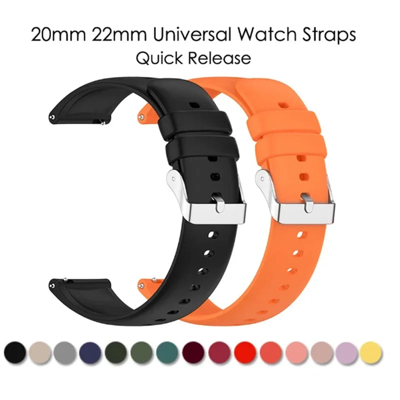 “20/22MM Silicone Watch Strap – Universal Band for P22 & Smartwatches”