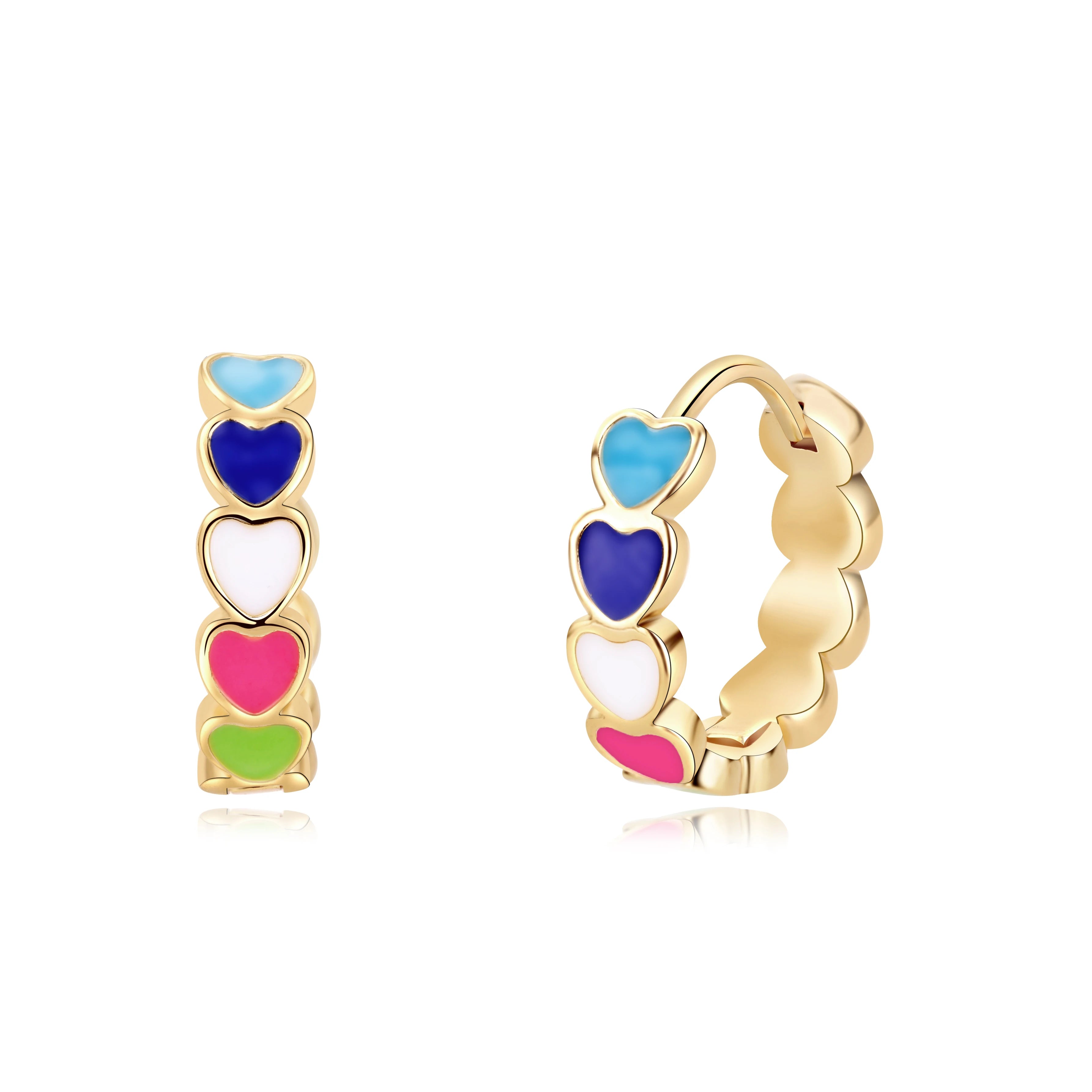Heart Shape Gold Stainless Steel Earrings for Women – Elegant Wedding & Party Jewelry Gift 2024