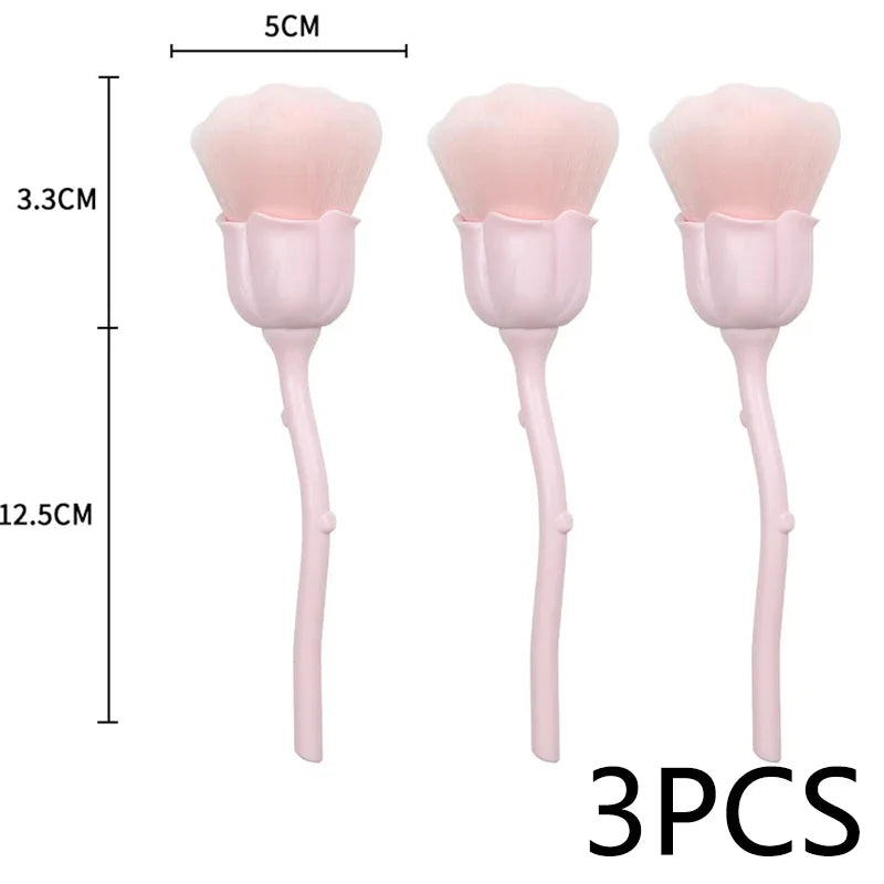RosyTouch – Soft Rose Nail Dust Brush for Gentle Manicure Care