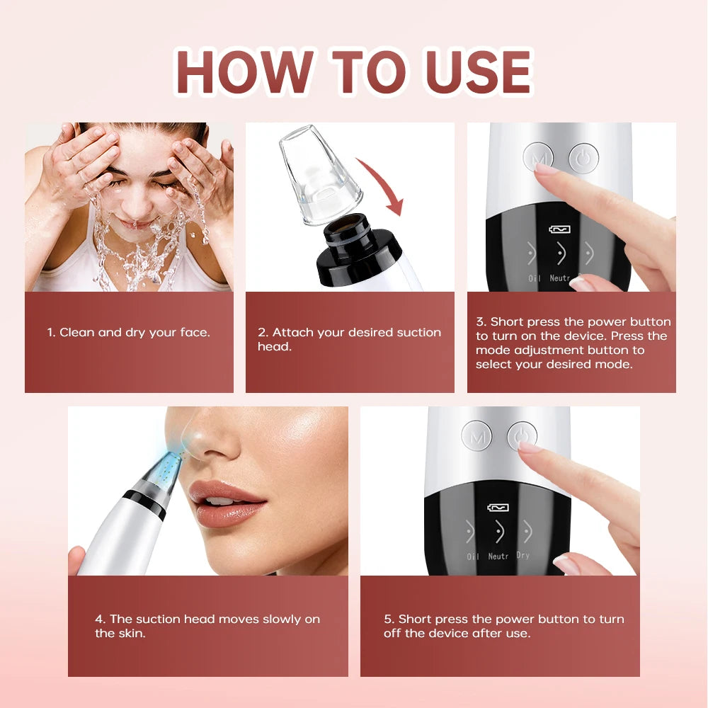 Facial Blackhead Vacuum – Electric Skin Care Pore Cleaner Tool”