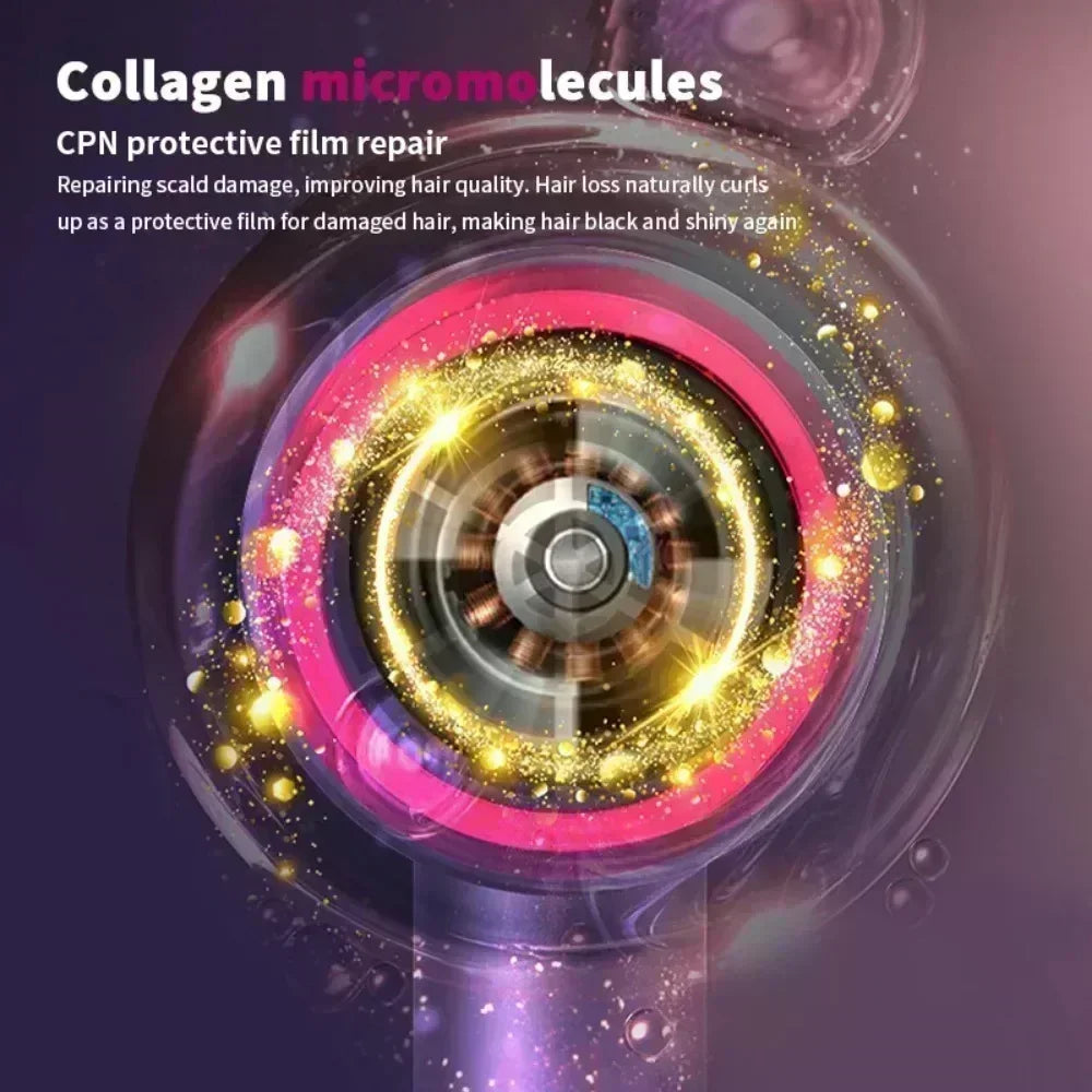 Professional Leafless Hair Dryer Portable Electric Hair Dryer Negative Ion Attachment Negative Ion Salon Tool Home Travel