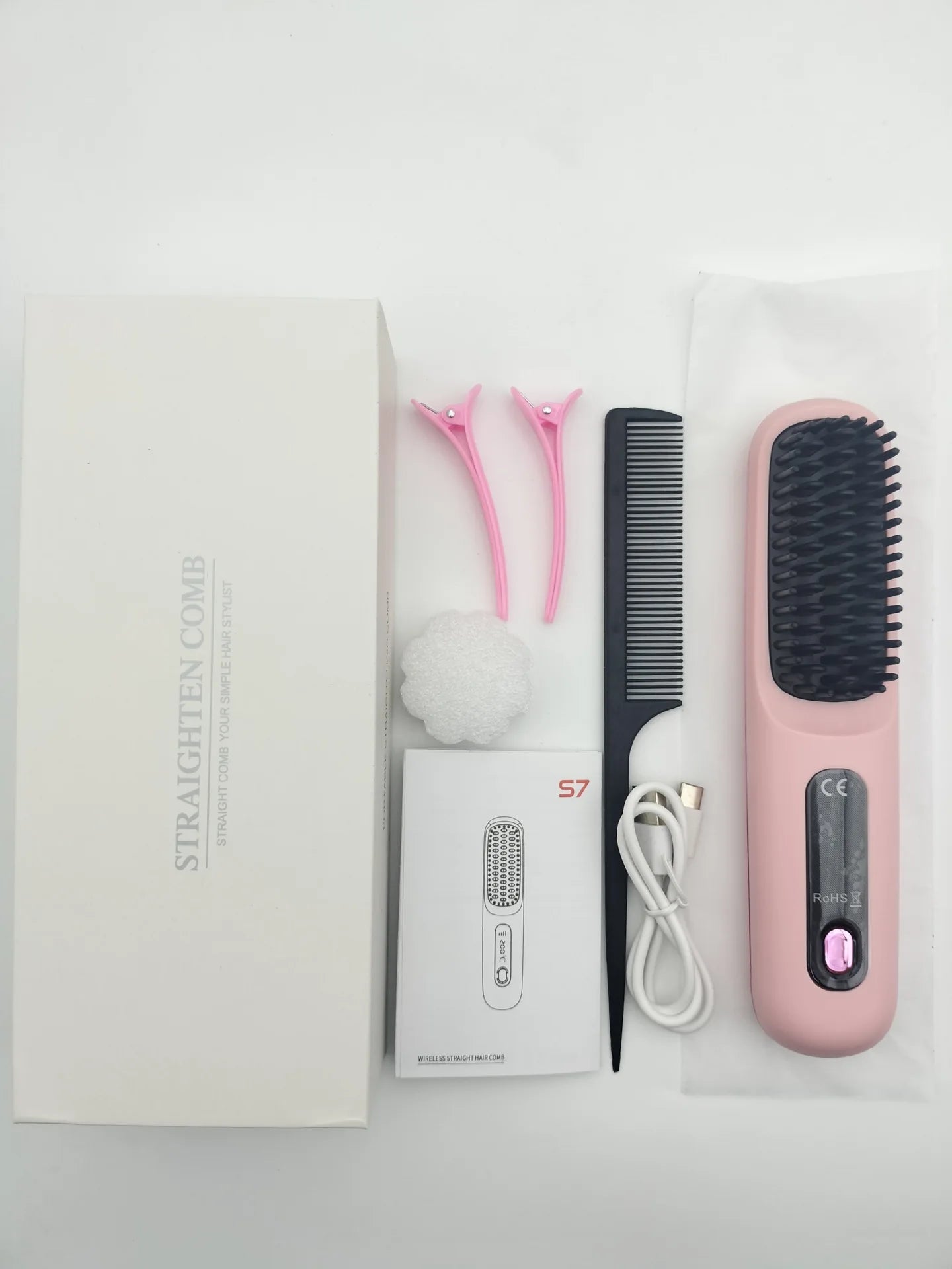 Women’s Cordless Hair Straightener Brush – LED & Ceramic