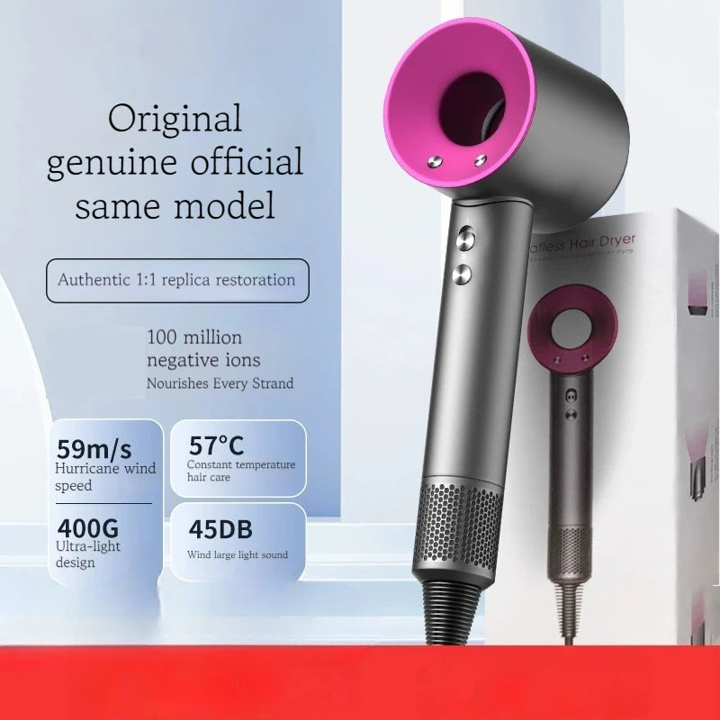 Professional Leafless Hair Dryer Portable Electric Hair Dryer Negative Ion Attachment Negative Ion Salon Tool Home Travel