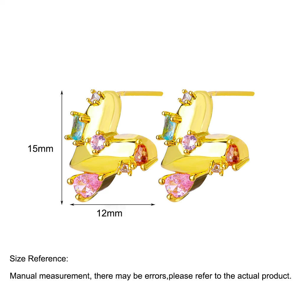 Heart Shape Gold Stainless Steel Earrings for Women – Elegant Wedding & Party Jewelry Gift 2024